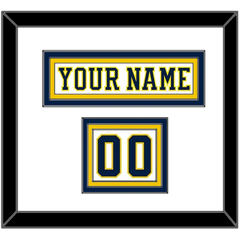 Michigan Hockey Nameplate & Number (Shoulder) - Home White (2019-2020) - Triple Mat 1