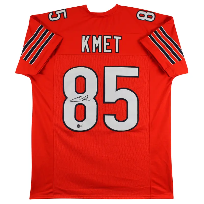 Cole Kmet Authentic Signed Orange Pro Style Jersey Autographed BAS Witnessed