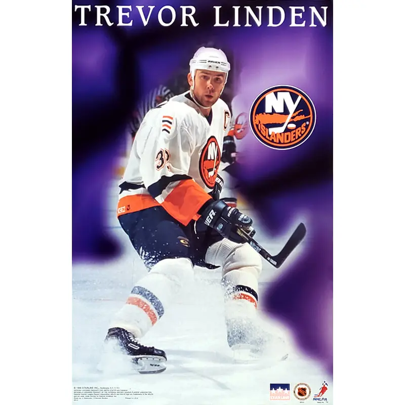 Trevor Linden "Glow" New York Islanders NHL Action Poster - Starline 1998