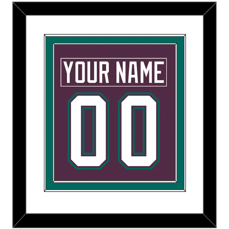 Anaheim Nameplate & Number (Back) Combined - Road Puprle (1993-2006) - Double Mat 1