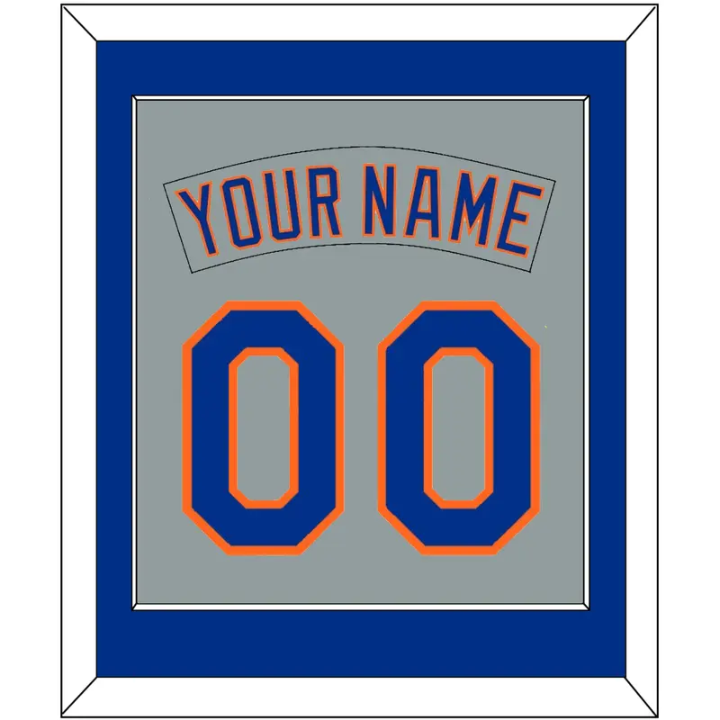 New York Nameplate & Number Combined - Road Gray (1982-1986) - Single Mat 2