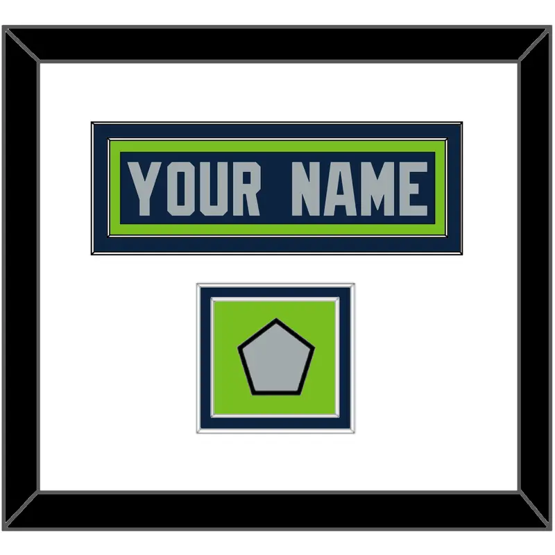 Seattle Nameplate & Super Bowl XLVIII Jersey Patch - Home Blue - Double Mat 1