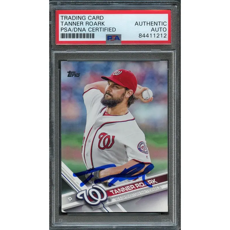 2017 Topps Series 1 #212 Tanner Roark Signed Card PSA Slabbed Auto Nationals