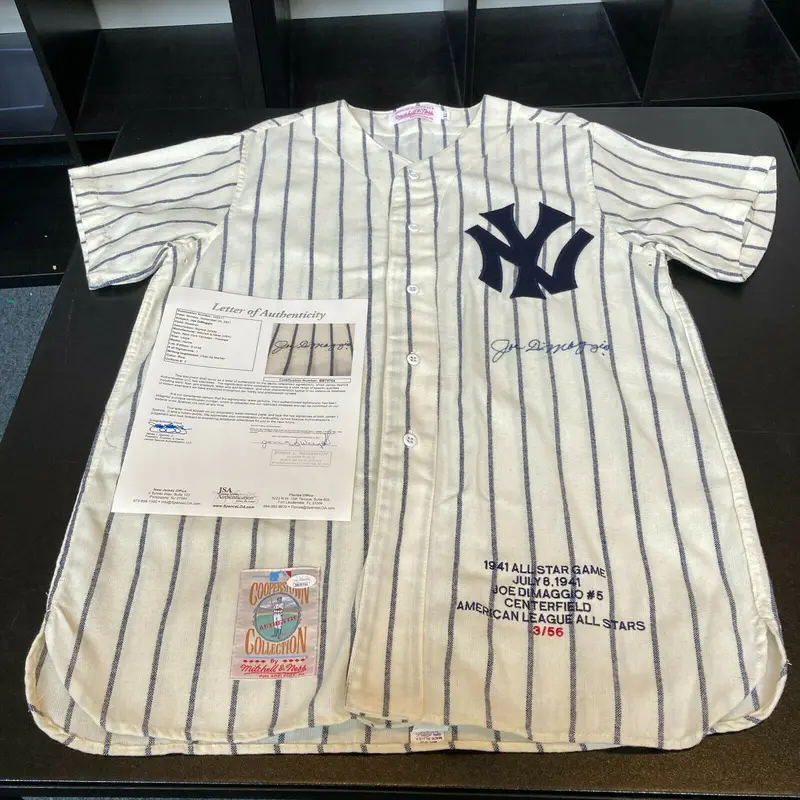 Joe Dimaggio Signed Authentic 1941 New York Yankees Game Model Jersey JSA COA
