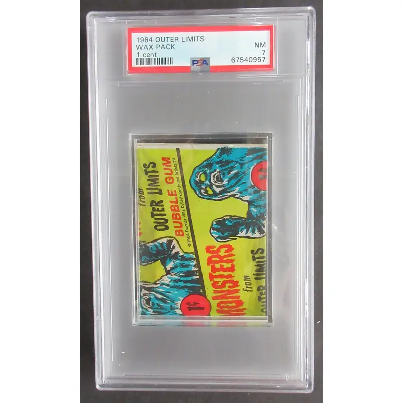 1964 Bubbles Outer Limits Unopened 1 Cent Wax Pack PSA 7 *0957