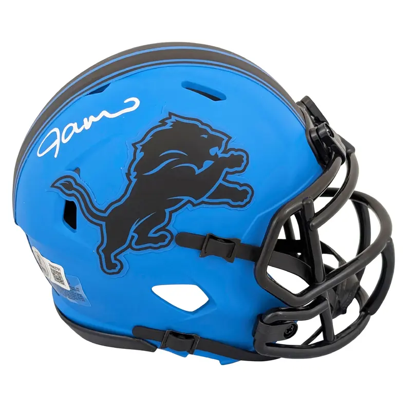 Lions Jameson Williams Authentic Signed Rave Speed Mini Helmet BAS Witnessed
