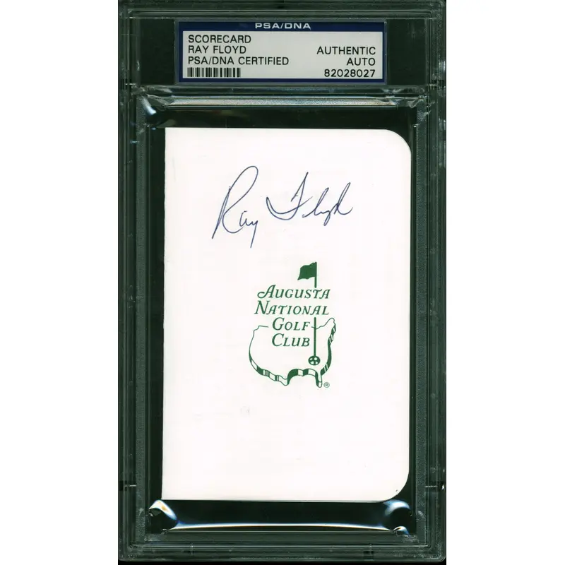 Raymond Floyd PGA Golf Authentic Signed Masters Scorecard PSA/DNA Slabbed
