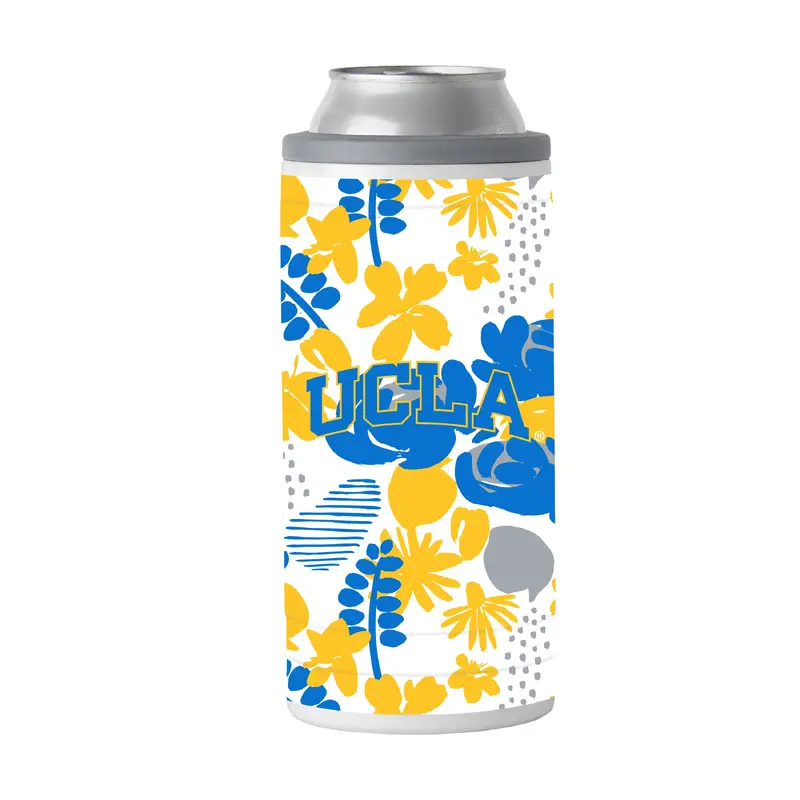 UCLA 12oz Floral Slim Can Coolie