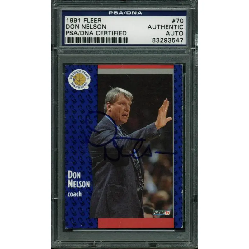 Warriors Don Nelson Authentic Signed Card 1991 Fleer #70 PSA/DNA Slabbed