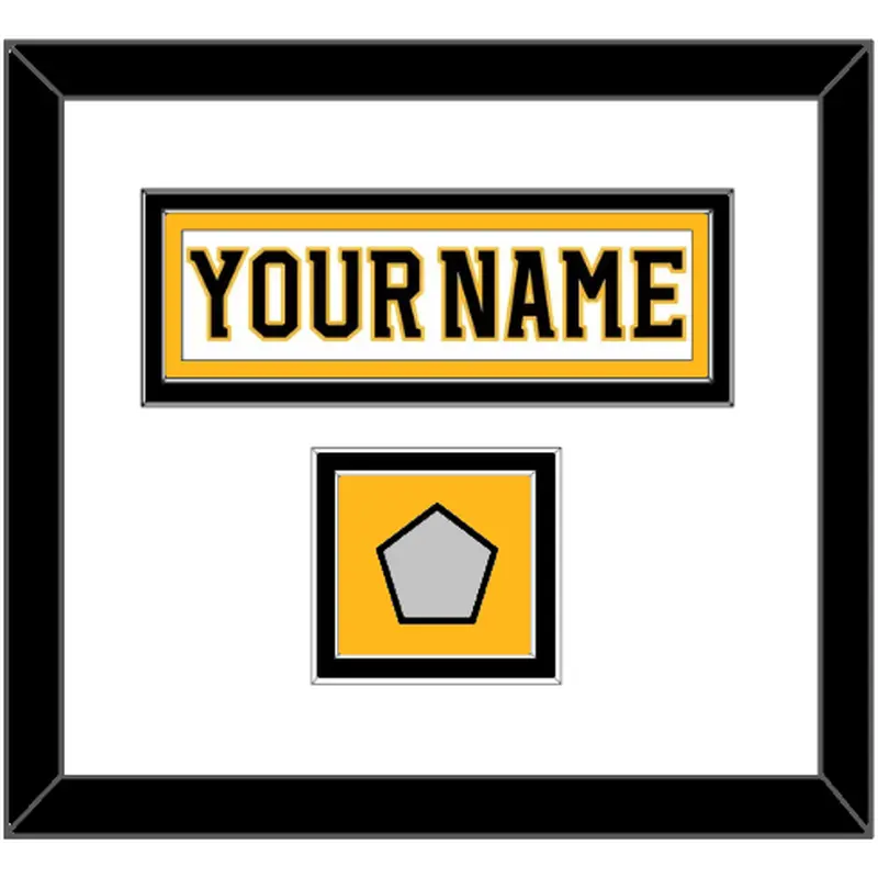 Boston Nameplate & 2011 Stanley Cup Finals Patch - Road White (2007-2017) - Double Mat 2