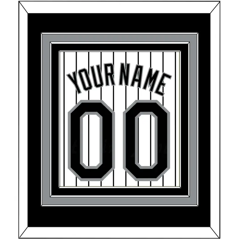 Chicago Name & Number - Home White Pinstripes - Triple Mat 2