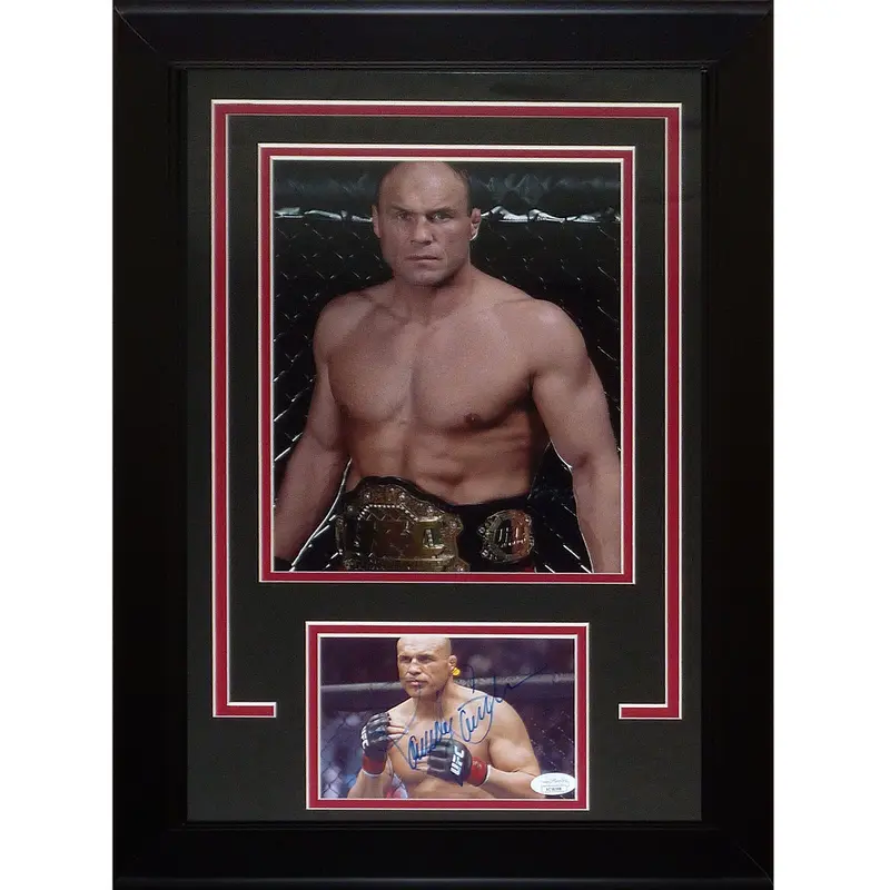 Randy Couture Autographed 4x6 photo Deluxe Framed with UFC MMA 8x10 Photo - JSA