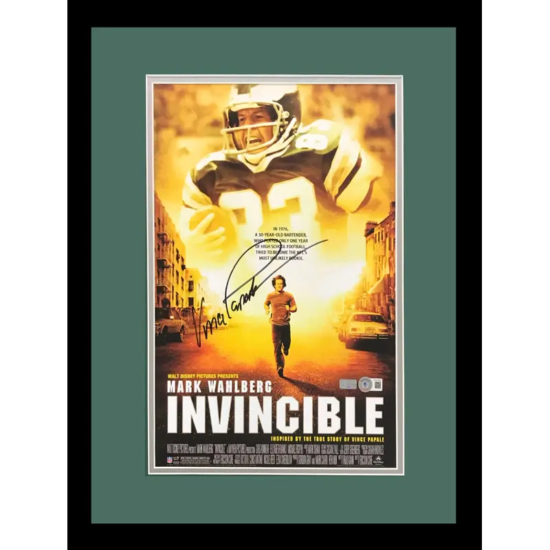 Vince Papale Autographed Invincible Deluxe Framed 11"x17" Mini Movie Poster - Beckett