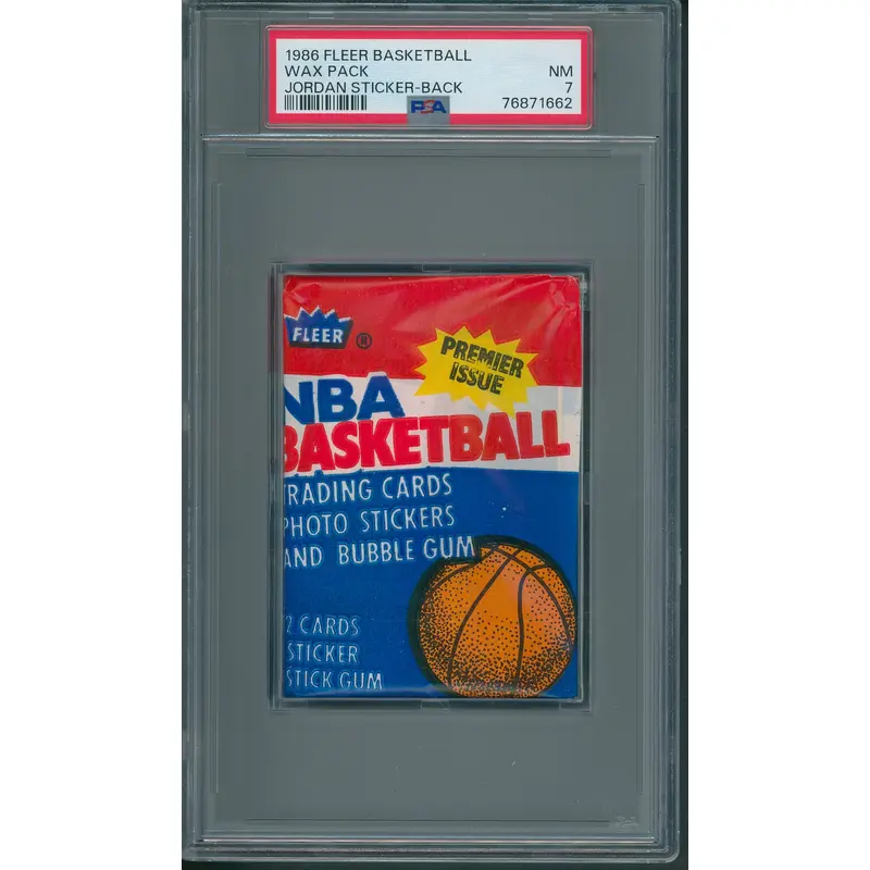 1986 1986/87 Fleer Basketball Unopened Wax Pack PSA 7 (Jordan Sticker Back) (*1662)