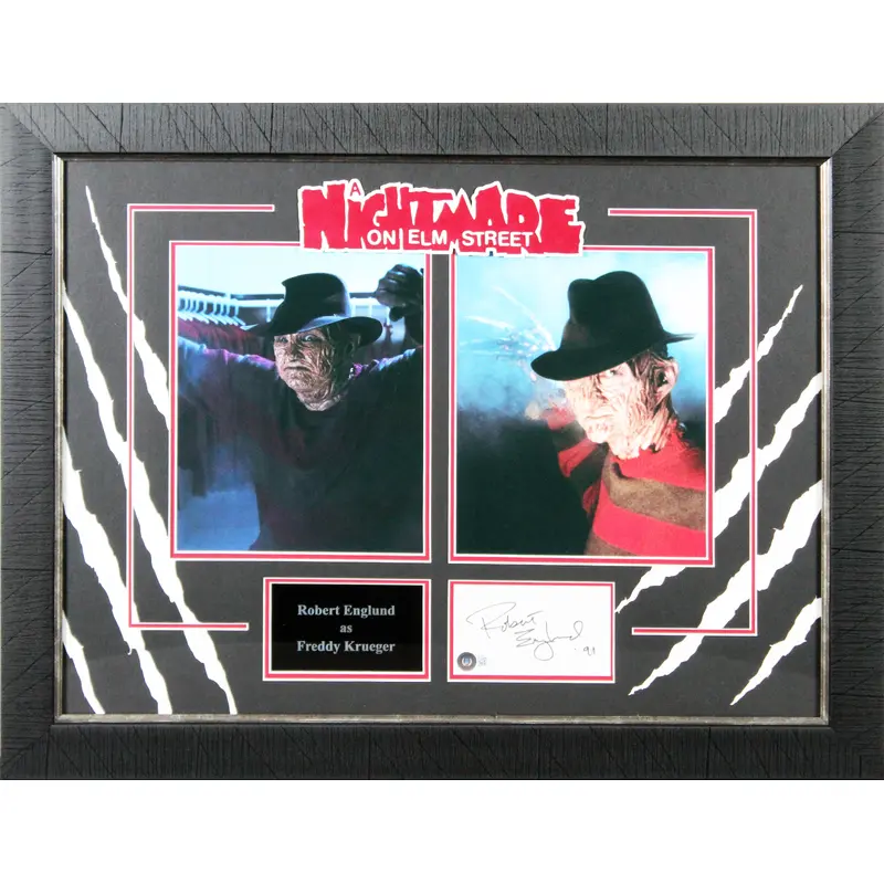 Robert Englund A Nightmare on Elm Street Signed & Framed 3x5 Index Card BAS