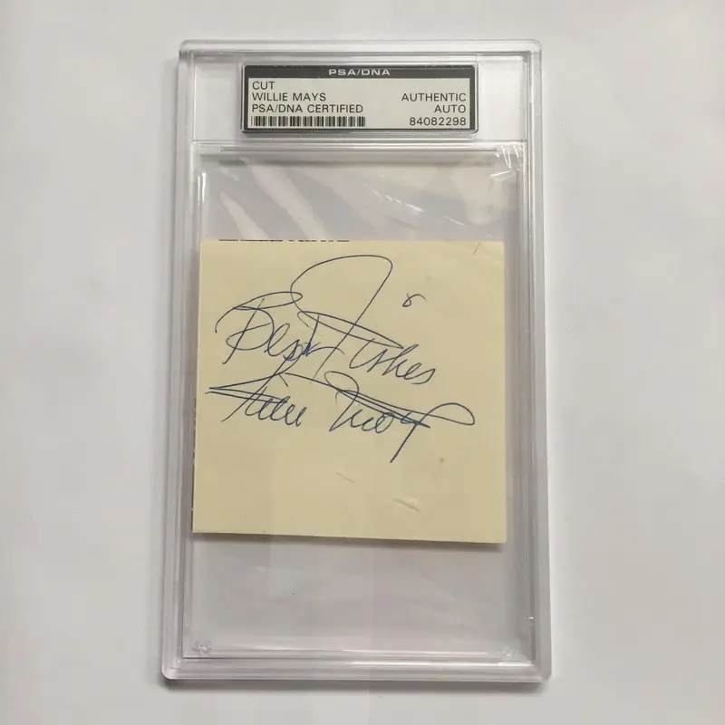 Large 1970's Willie Mays Signed Autographed Cut Signature PSA DNA COA