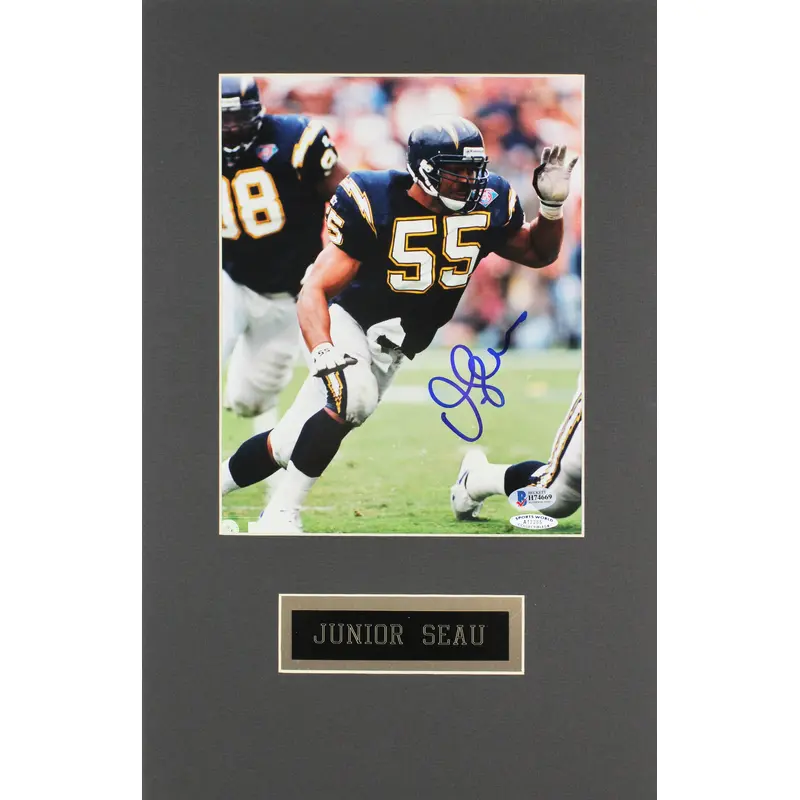 Chargers Junior Seau Authentic Signed 8x10 Matted Photo Autographed BAS #H74669