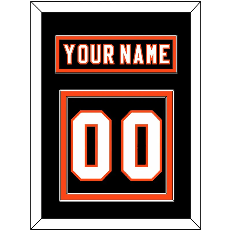Philadelphia Nameplate & Number (Back) - Home Black (2007-2010) - Double Mat 2