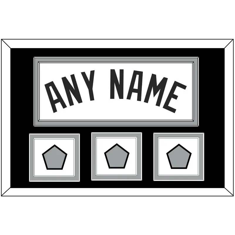 San Antonio Name With 3 Finals Patches - Home White (1989-2002) - Double Mat 2