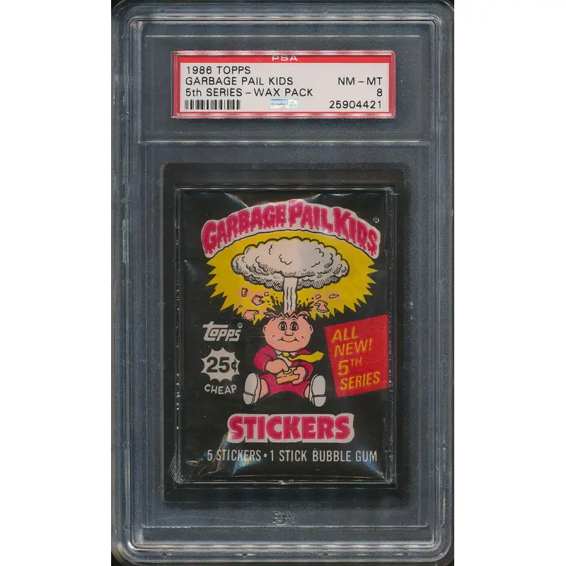 1986 Topps Garbage Pail Kids 5th Series Wax Pack PSA 8 (w/)