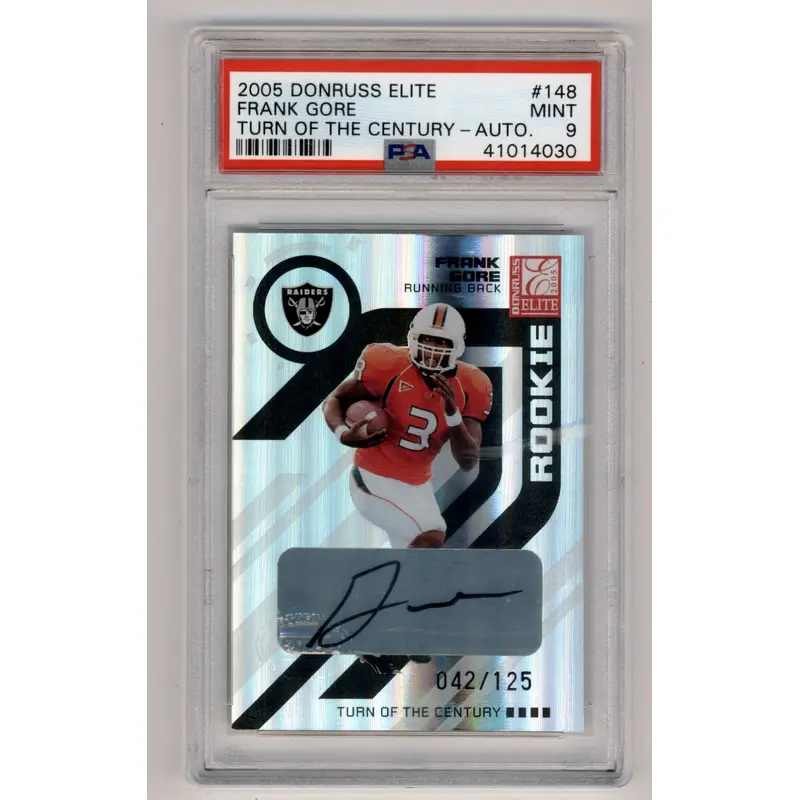 Frank Gore 2005 Donruss Elite Turn of the Century Auto #42.125 PSA 9 Mint
