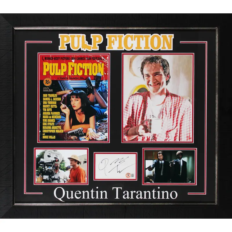 Quentin Tarantino Pulp Fiction Signed & Framed 3x5 Index Card BAS #BJ07046
