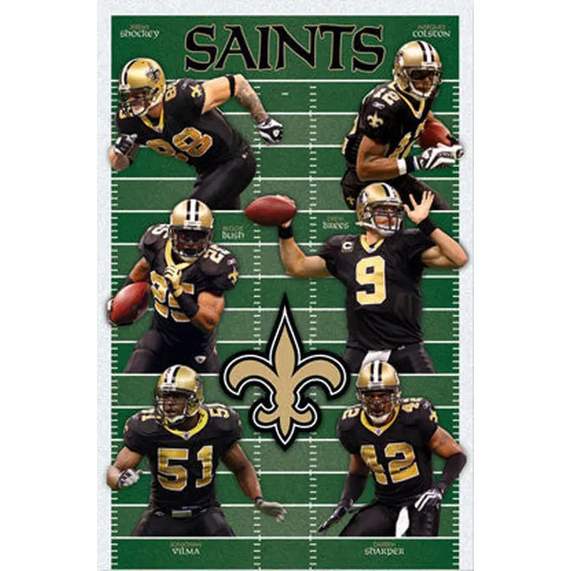 New Orleans Saints "Super Six" (2010) NFL Action Wall Poster - Costacos Sports