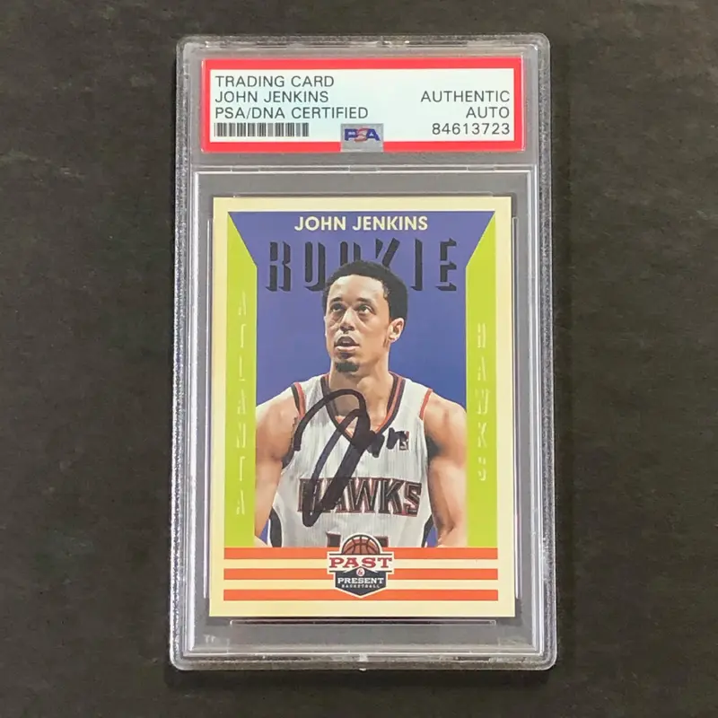 2012-13 PANINI PAST & PRESENT #208 John Jenkins Signed Card AUTO PSA Slabbed Hawks