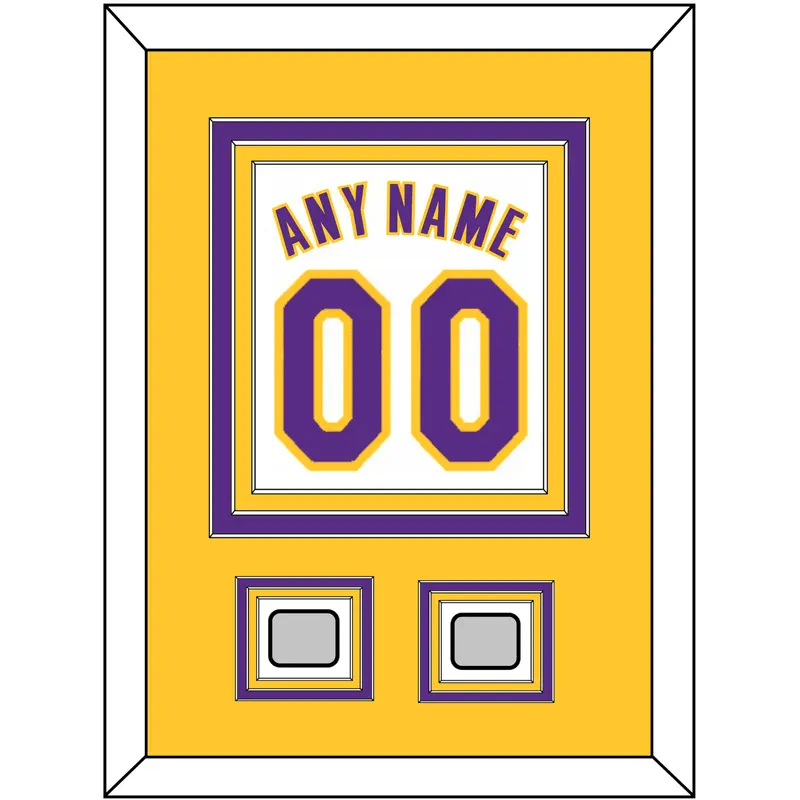 Los Angeles Name & Number With 2 Finals Patches - Alternate White (2002-2018) - Triple Mat 3