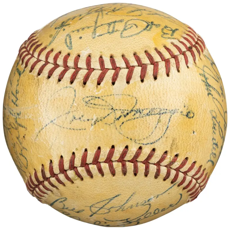 1949 New York Yankees World Series Champs Team Signed Baseball PSA DNA & Beckett