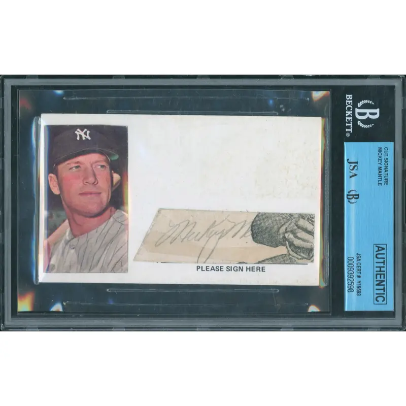 1951 Mickey Mantle Rookie Signed Autographed Index Card Beckett BGS COA Yankees