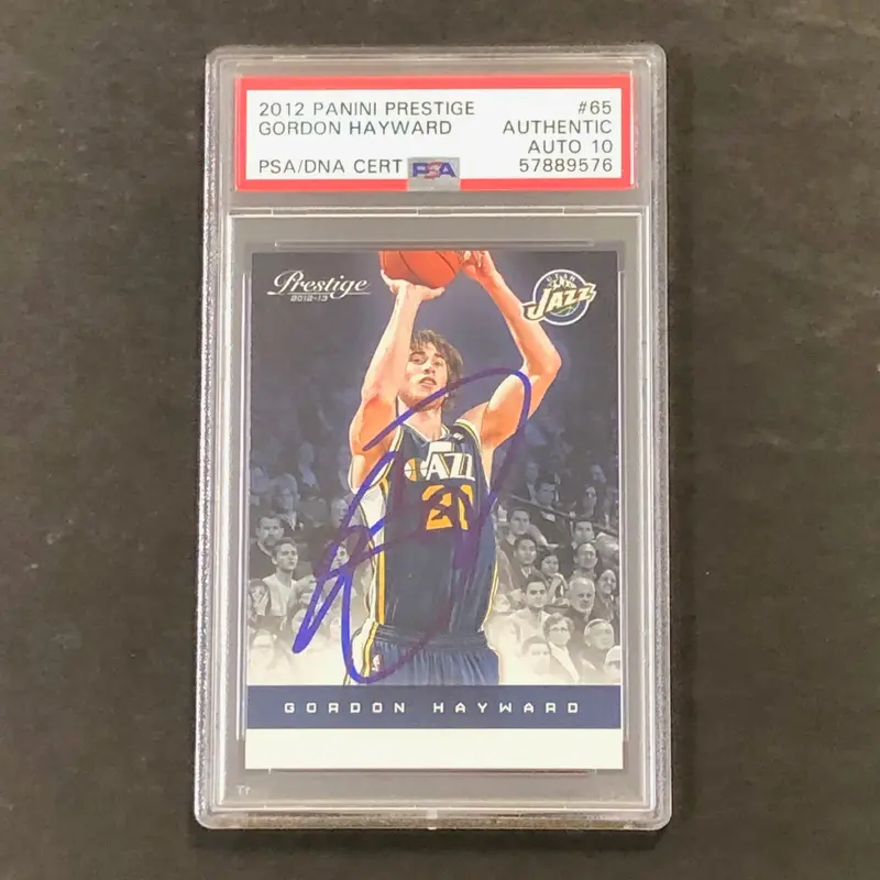 2012-13 Panini Prestige #65 Gordon Hayward Signed AUTO 10 PSA Slabbed Jazz