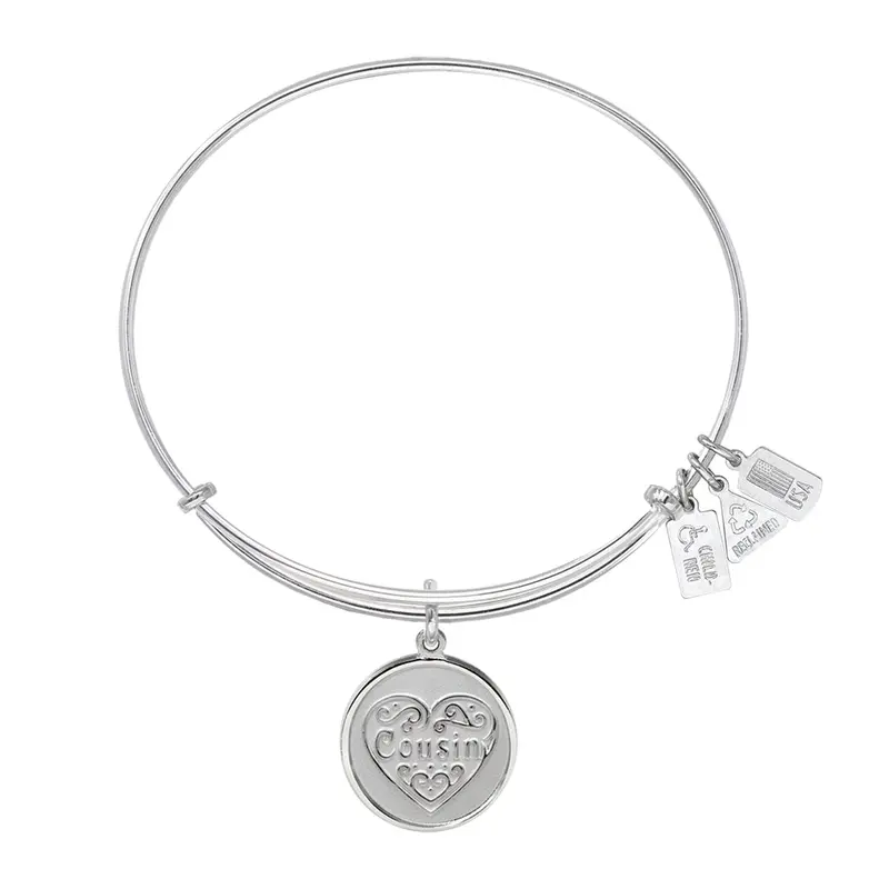 Cousin Filigree Heart Charm Bangle