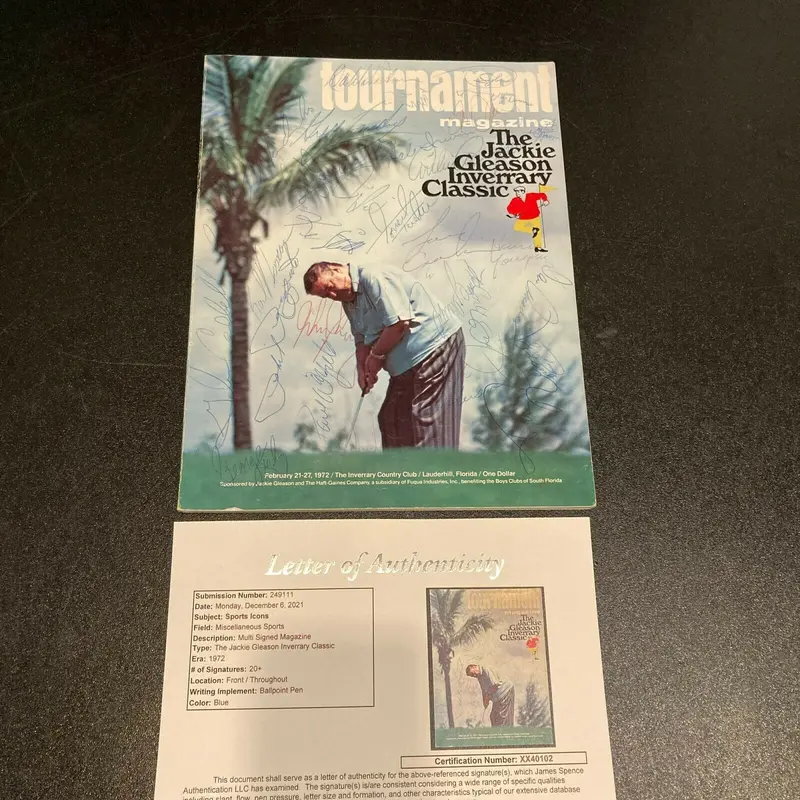 Jackie Gleason Golf Classic Signed Program Joe Dimaggio Johnny Unitas JSA COA