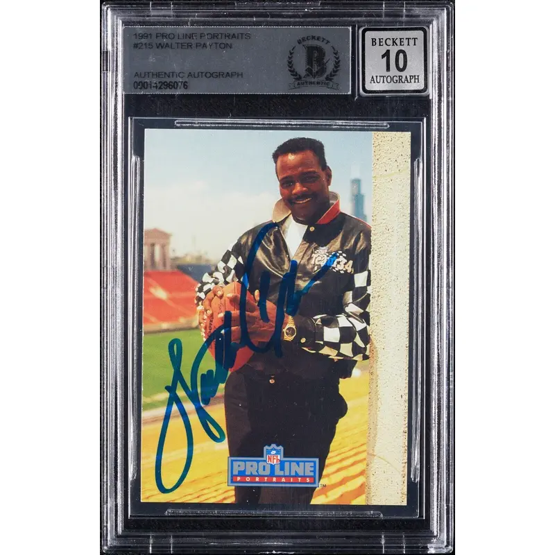Walter Payton Signed 1991 Pro Line Portraits #215 BGS 10 Beckett Auto