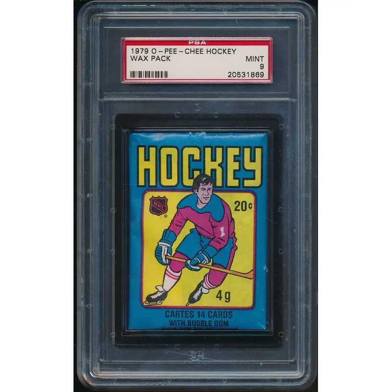 1979/80 OPC O-Pee-Chee Hockey Unopened Wax Pack PSA 9 (Torn)