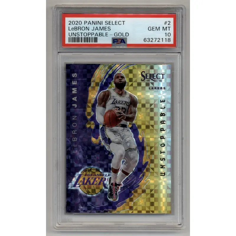LeBron James 2020-21 Select Unstoppable Gold 07/10 #2 PSA 10 Gem Mint