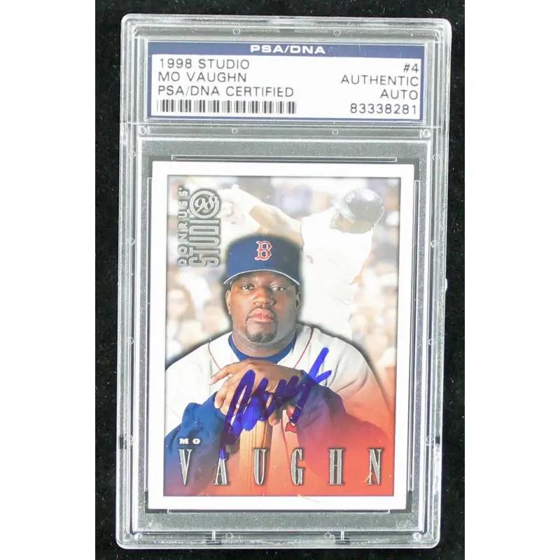Red Sox Mo Vaughn Authentic Signed Card 1998 Studio #4 PSA/DNA Slabbed