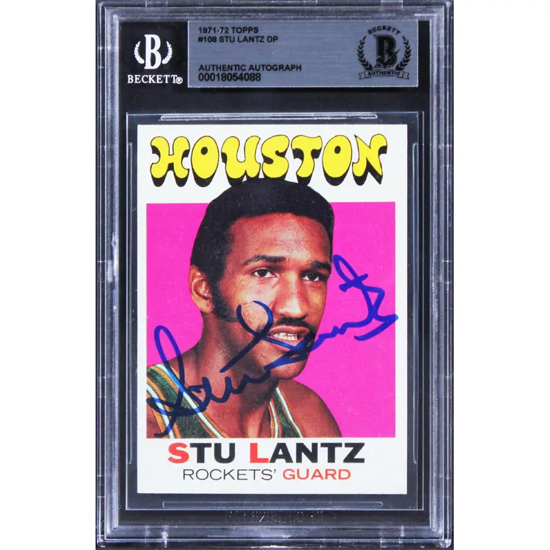 Rockets Stu Lantz Authentic Signed 1971 Topps #108 Card BAS Slabbed