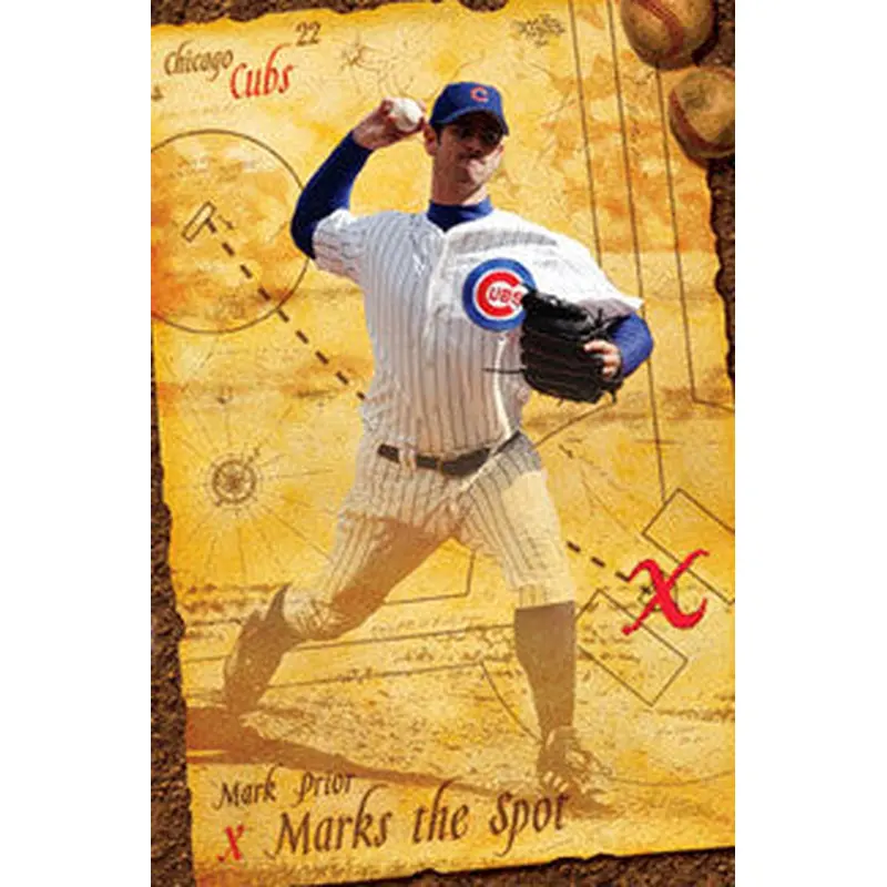 Mark Prior "X" Chicago Cubs Poster - Costacos 2004