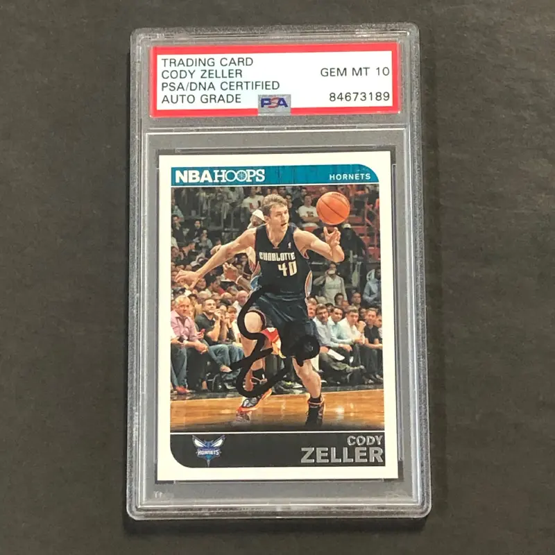 2014-15 NBA Hoops #213 Cody Zeller Signed Card AUTO PSA Slabbed Hornets
