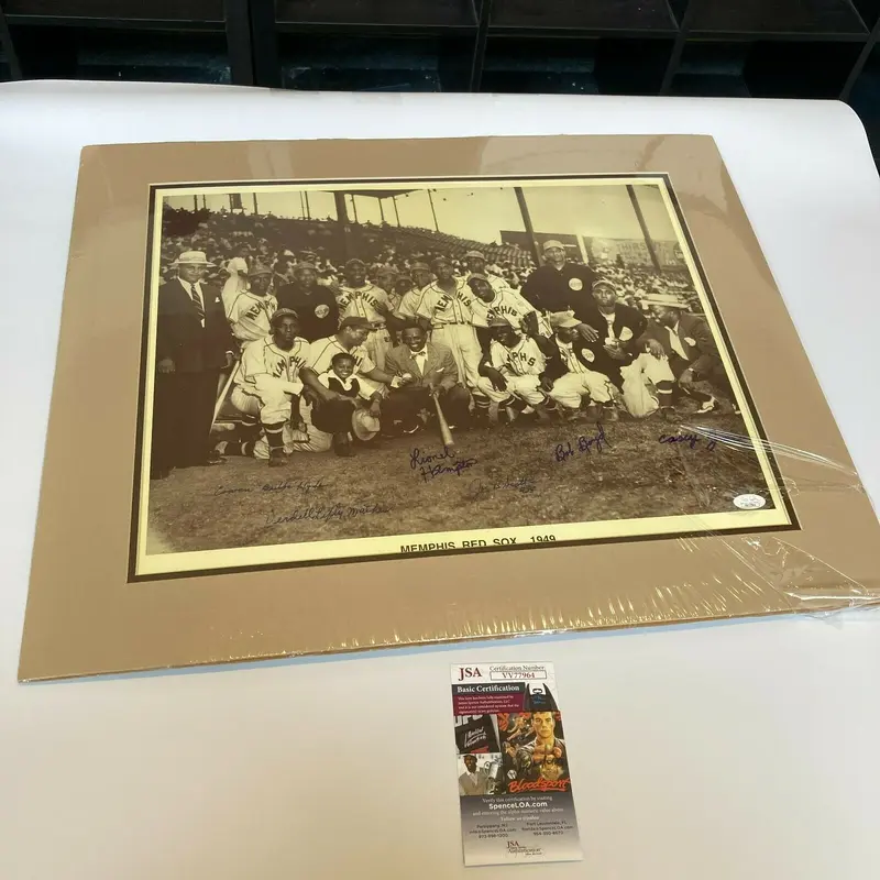1949 Memphis Red Sox Team Signed Large Photo Negro League JSA COA