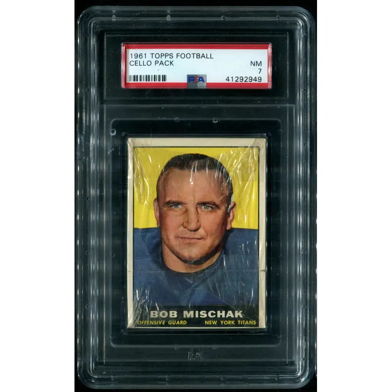 1961 Topps Football Unopened Cello Pack PSA 7