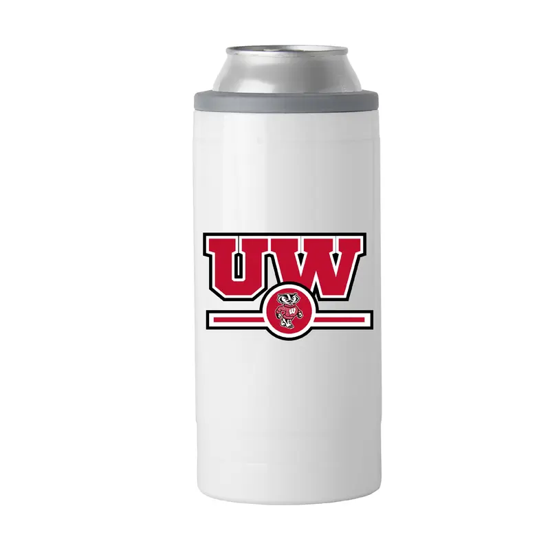 Wisconsin  Letterman 12 oz Slim Can Coolie