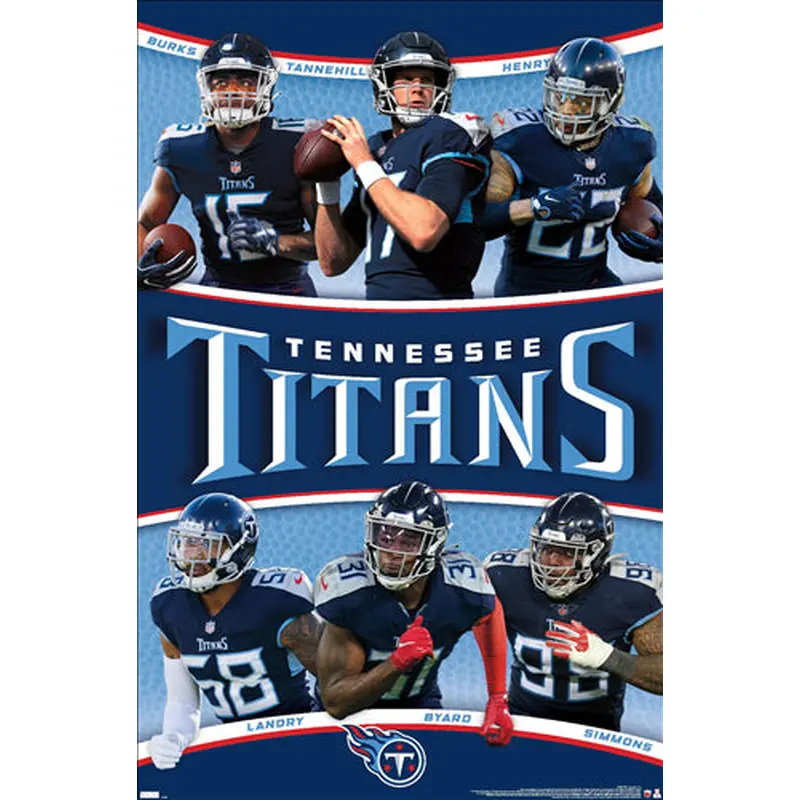 Tennessee Titans "Superstars" 6-Player Action NFL Football Poster - Costacos 2022