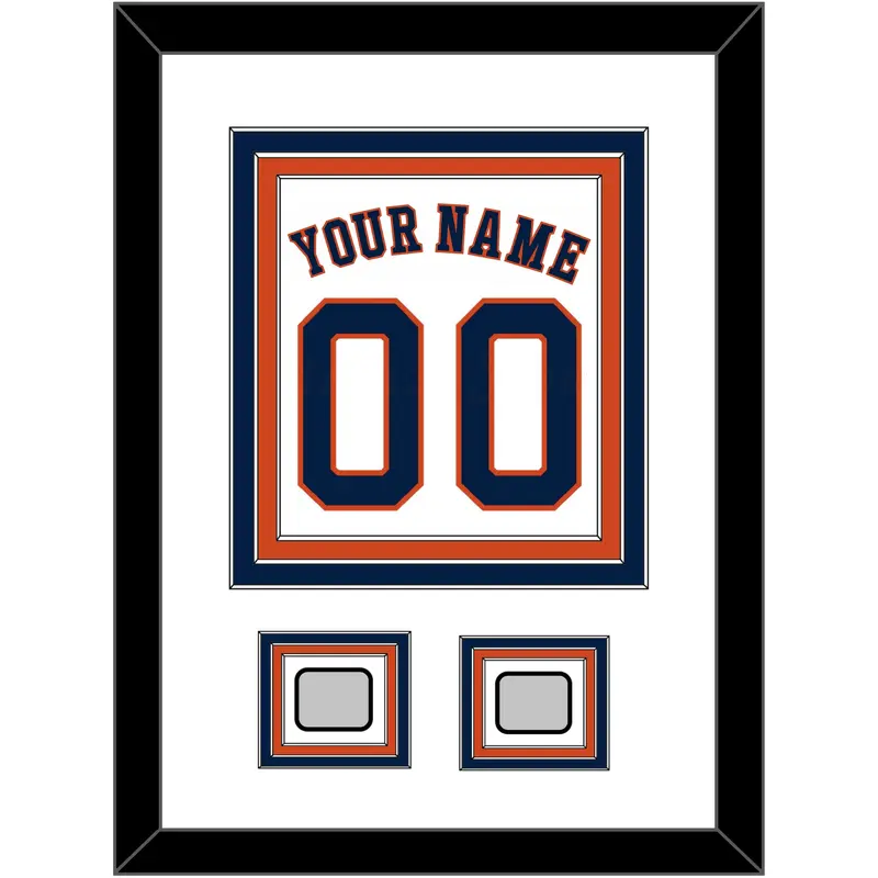 Houston Name, Number & 2 World Series Champions Patches - Home White - Triple Mat 1