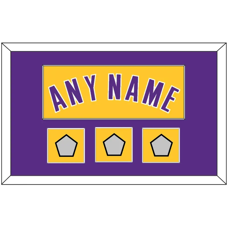 Los Angeles Name & 3 Finals Patches - Home Yellow (1999-2018) - Single Mat 2