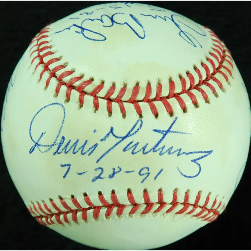 Randy Johnson David Wells Dennis Martinez Perfect Game Signed Baseball Beckett