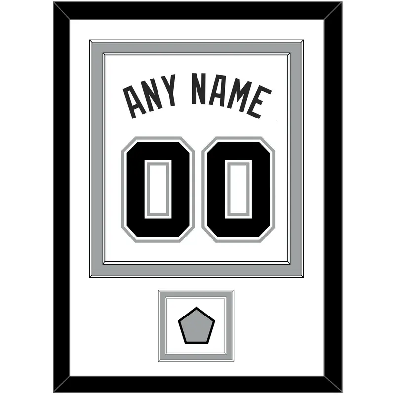 San Antonio Name & Numbers With Champions Patch - Home White (2002-2017) - Double Mat 1