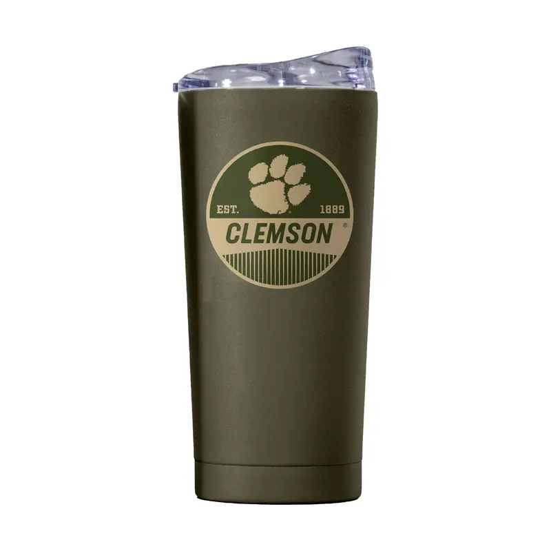 Clemson 20oz Badge Powder Coat Tumbler